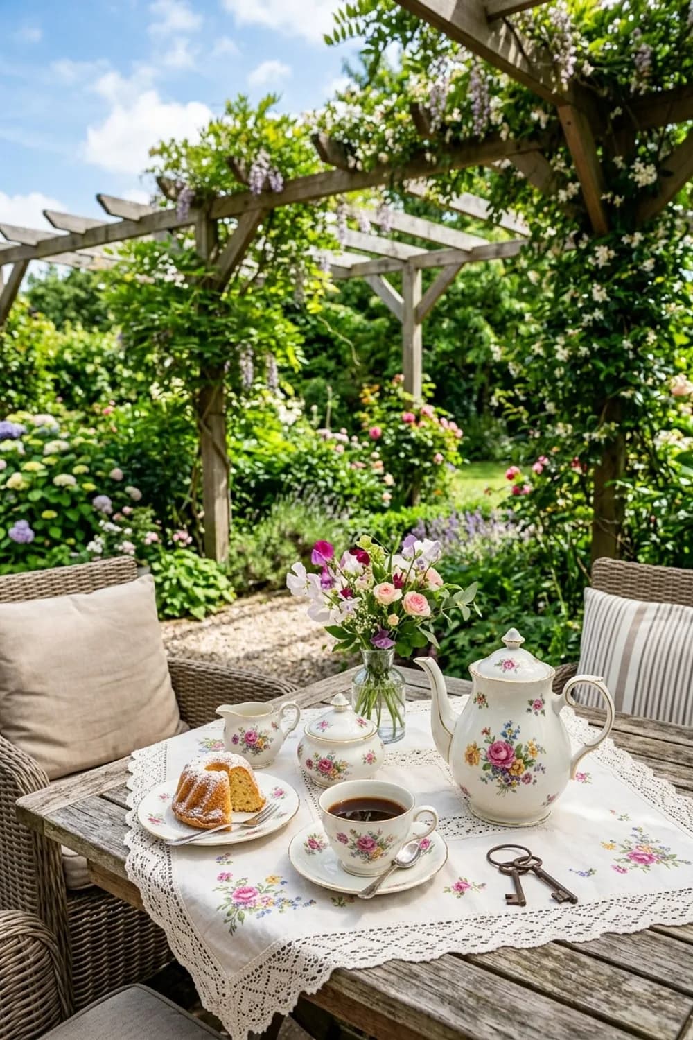 Vintage-Charme wie bei Oma: Verspielte Nostalgie im Grünen – Tischdeko im Garten: 7 schöne Ideen