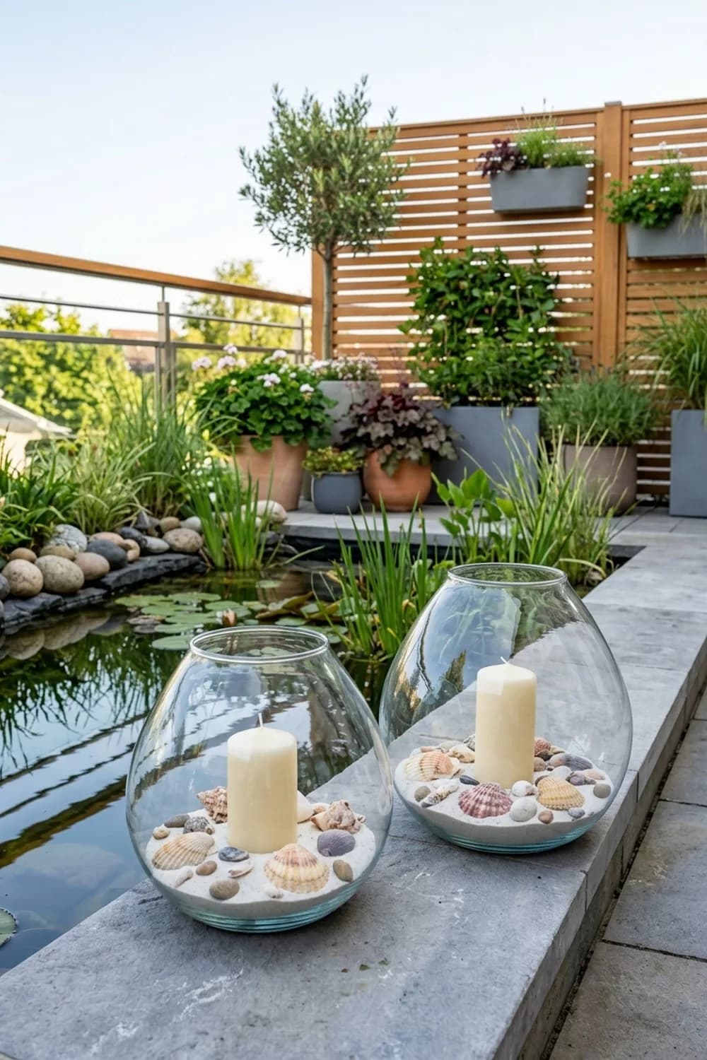 Küsten-Flair: Maritime Stimmung am Gartenteich – Windlichter im Garten: 8 schöne Ideen