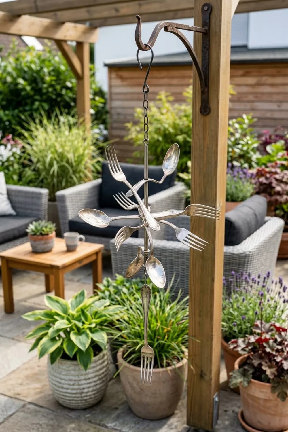Altes Besteck: Die charmante Landhaus-Gabelblume – Windrad basteln für den Garten: 9 kreative Ideen