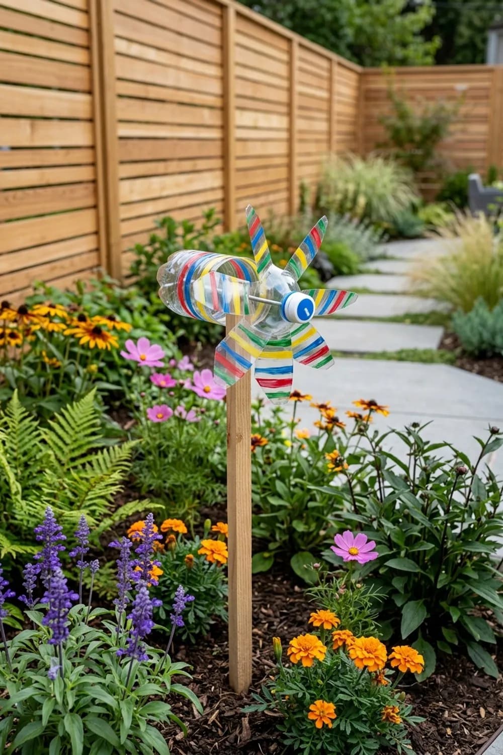 PET-Flasche: Der schnelle Upcycling-Klassiker – Windrad basteln für den Garten: 9 kreative Ideen