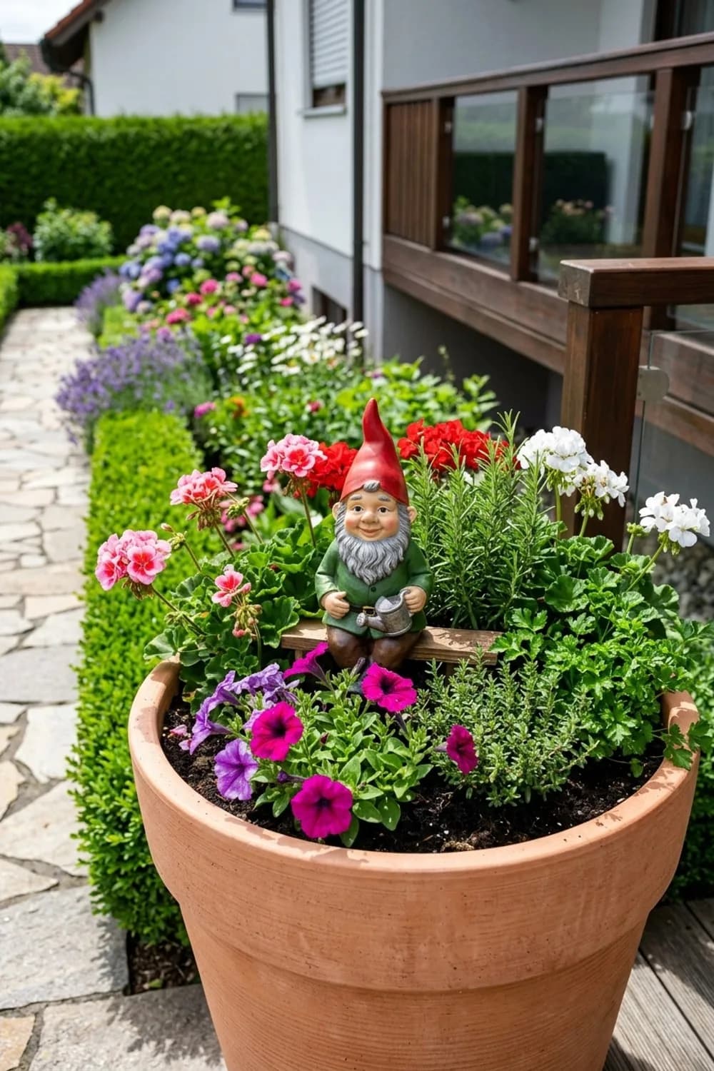 Im großen Pflanzkübel: Der Balkon-Bewohner – Gnome im Garten: 11 schöne Deko-Ideen