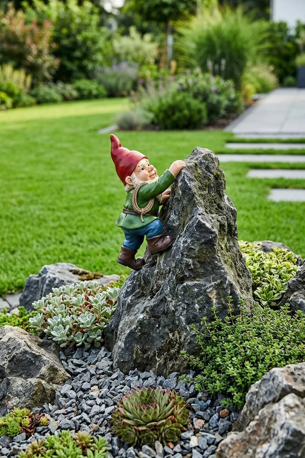 Im Steingarten: Der kletternde Alpinist – Gnome im Garten: 11 schöne Deko-Ideen