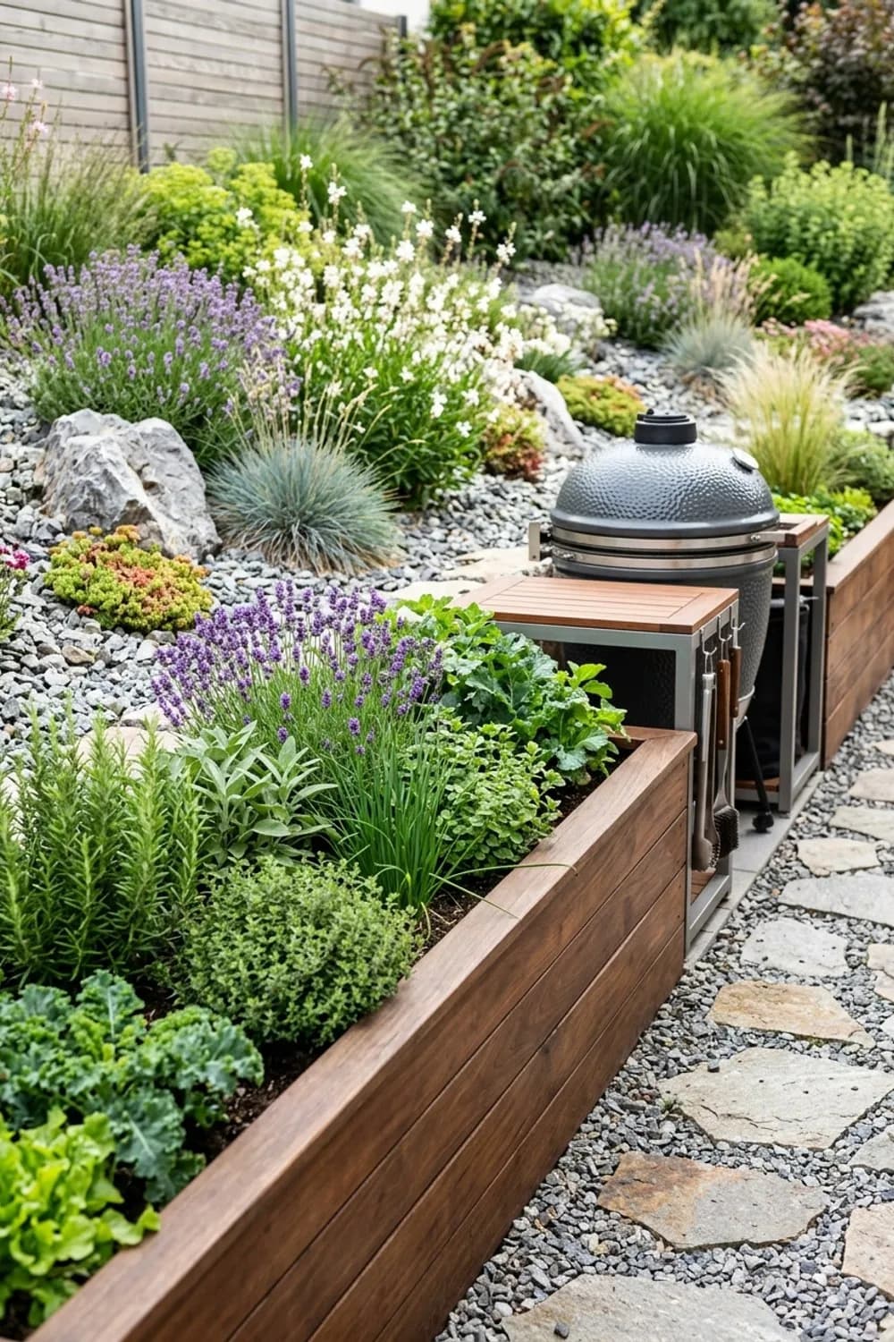 Die Grillecke mit integriertem Hochbeet: Grün und nützlich – Grillecke im Garten: 11 schöne Ideen