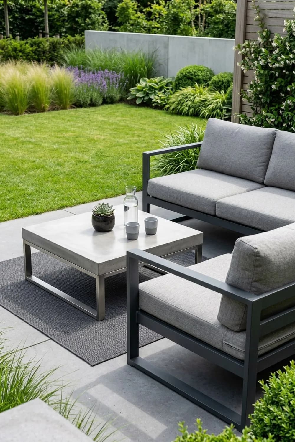 Die moderne Lounge-Ecke mit klaren Linien: Urbanes Flair – Grillecke im Garten: 11 schöne Ideen