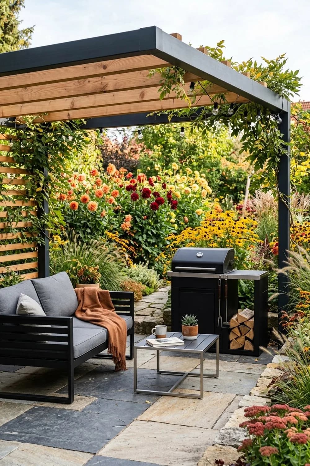Die überdachte Pergola: Das grüne Zimmer im Freien – Grillecke im Garten: 11 schöne Ideen