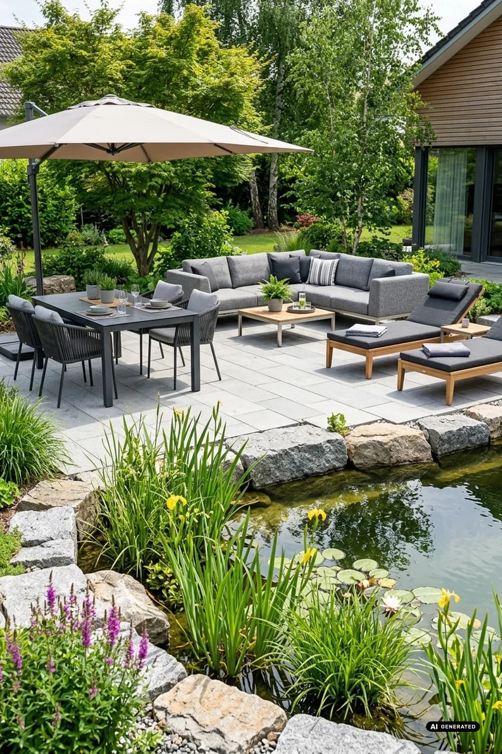 Funktionsbereiche definieren: Essplatz, Lounge und Sonnenoase – Große Terrasse gemütlich gestalten: 9 schöne Ideen