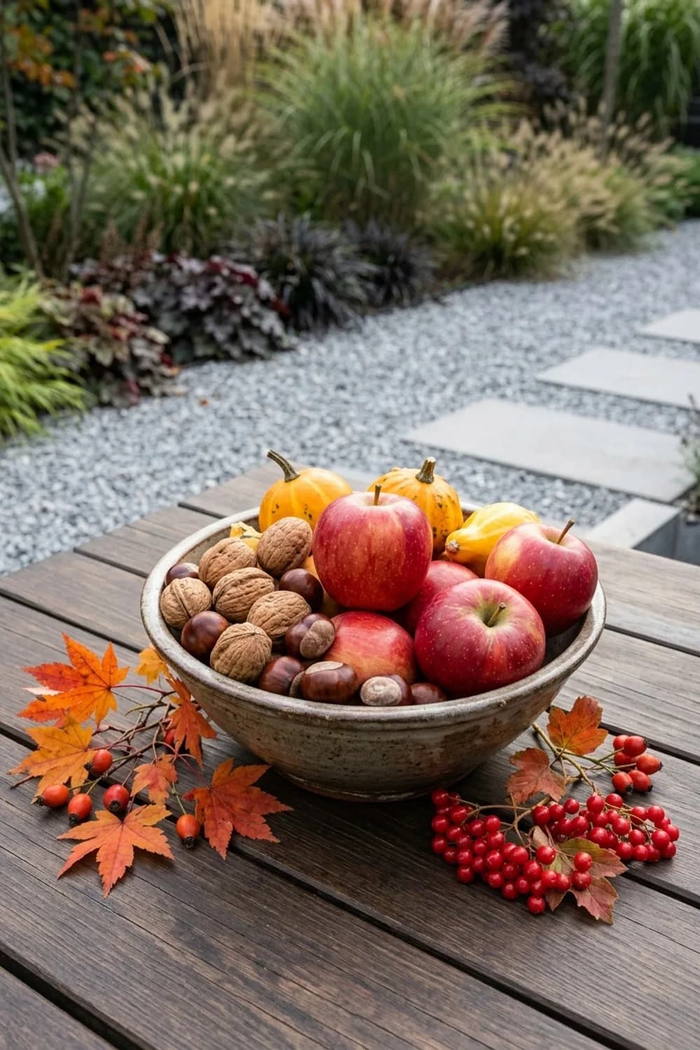 Äpfel, Hagebutten & Co.: Essbare Deko aus dem eigenen Garten – Herbstdeko im Garten: 9 schöne Ideen