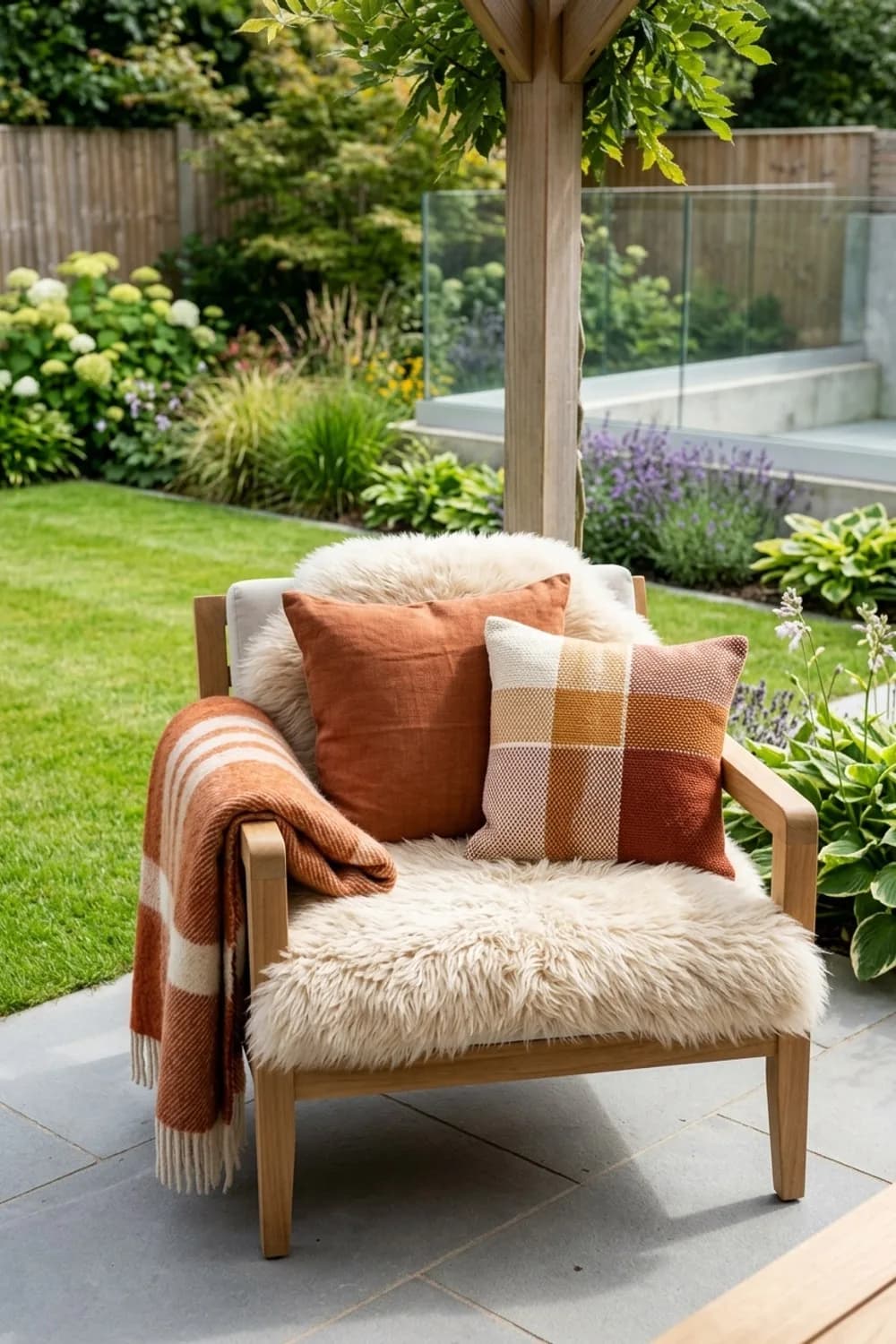 Gemütliche Textilien: Decken und Kissen für Wohlfühlmomente – Herbstdeko auf der Terrasse: 11 schöne Ideen