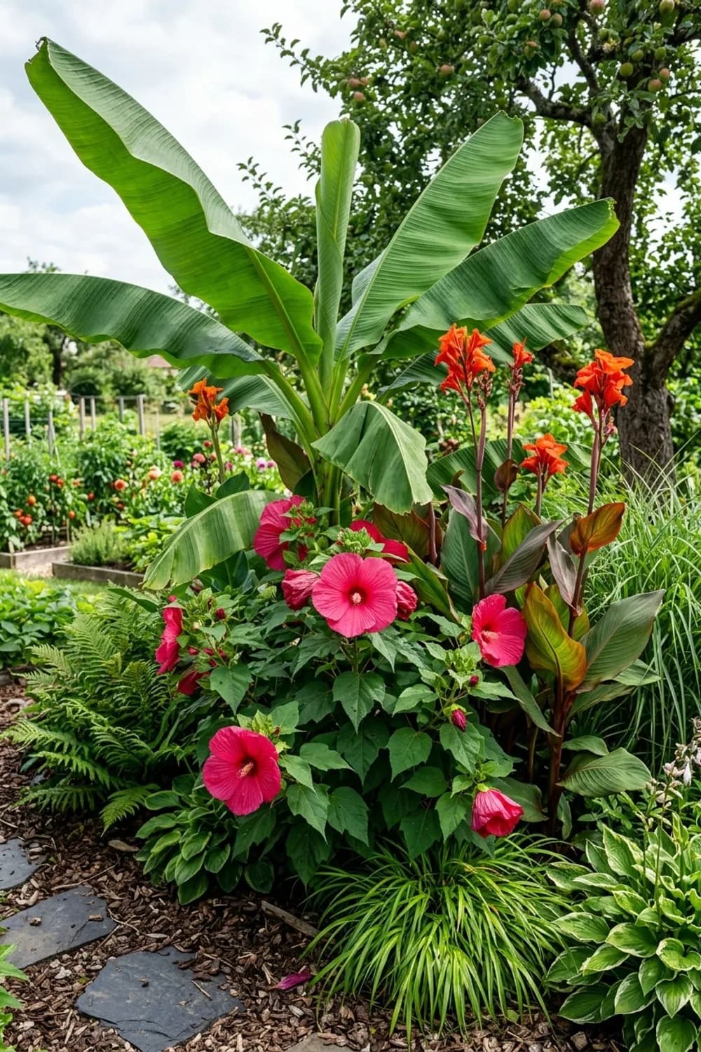 Die tropische Ecke: Hibiskus mit Bananenstaude und Canna – Hibiskus im Garten: 11 schöne Ideen