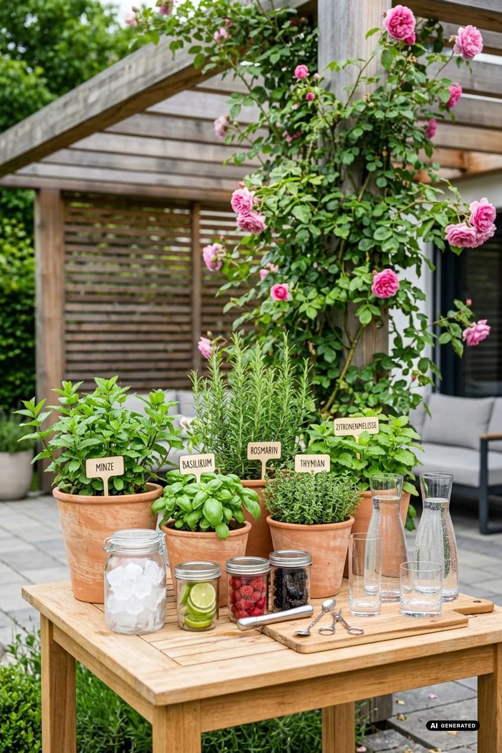 Kräuter-Bar: Erfrischende Drinks mit Gartenaroma – Hochzeitsfeier im Garten: 7 schöne Ideen