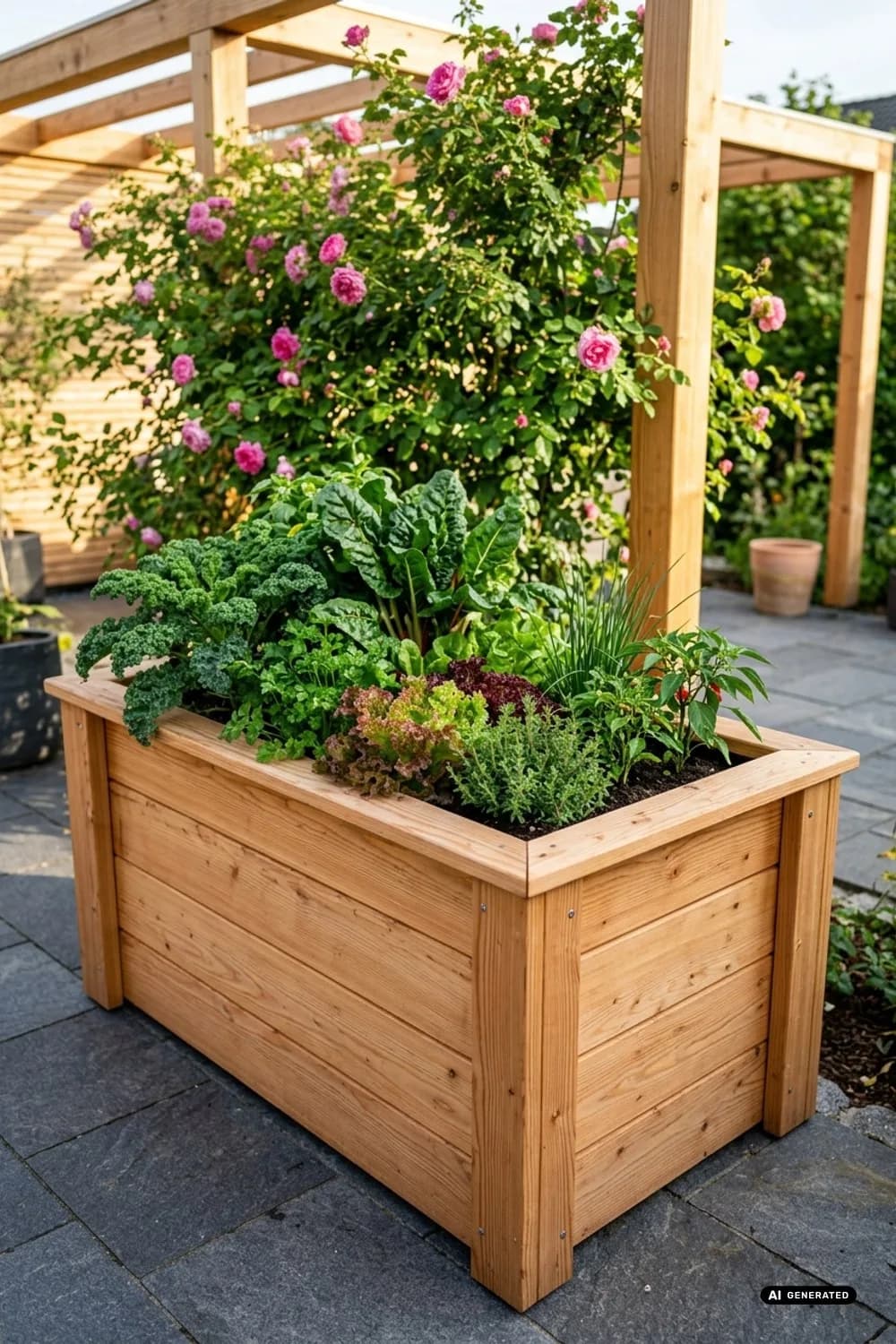 Einfassung für das Hochbeet: Natürlich und stabil – Holzbretter Dekoration im Garten: 11 schöne Ideen