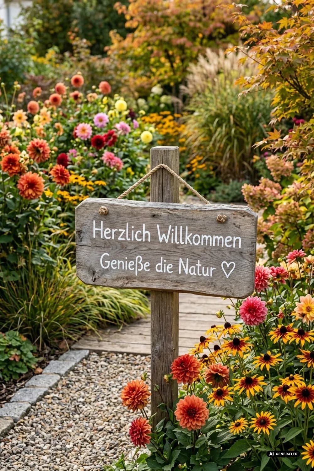 Willkommensschild am Gartentor: Ein herzlicher Gruß – Holzbretter Dekoration im Garten: 11 schöne Ideen