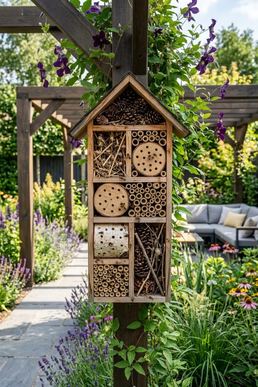 Das Insektenhotel: Ein nützliches Zuhause für kleine Helfer – Holzdeko im Garten: 10 schöne Ideen
