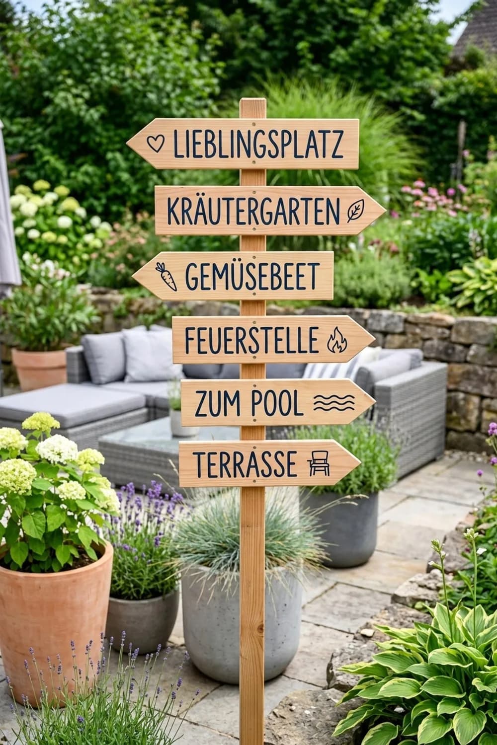 Selbstgemachte Wegweiser aus Holz: Persönliche Schilder mit Charme – Holzdeko im Garten: 10 schöne Ideen