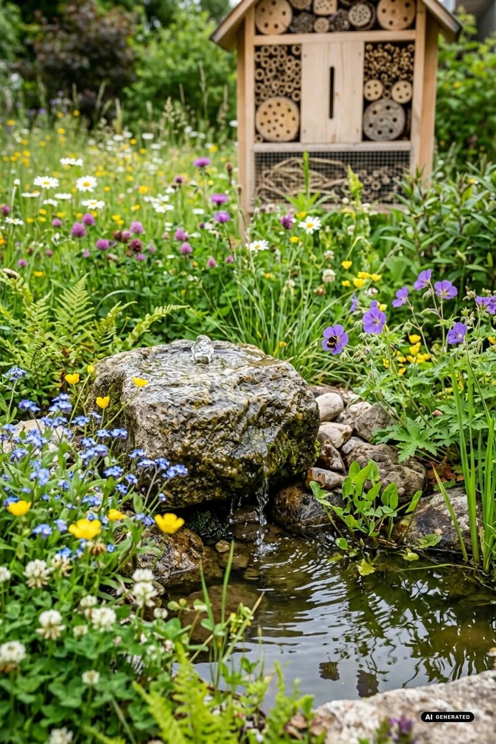 Das Wasserspiel als Mittelpunkt: Ein Hauch von Magie – Kleiner Garten: 7 Pläne und Ideen