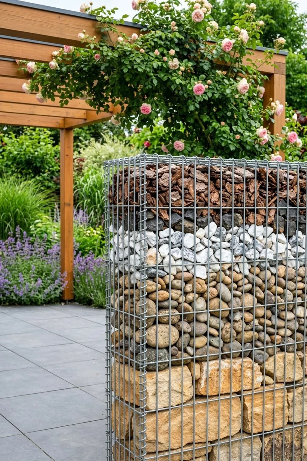 Gabionenwand individuell befüllt: Mehr als nur Steine – Kreativer Sichtschutz im Garten: 10 schöne Ideen