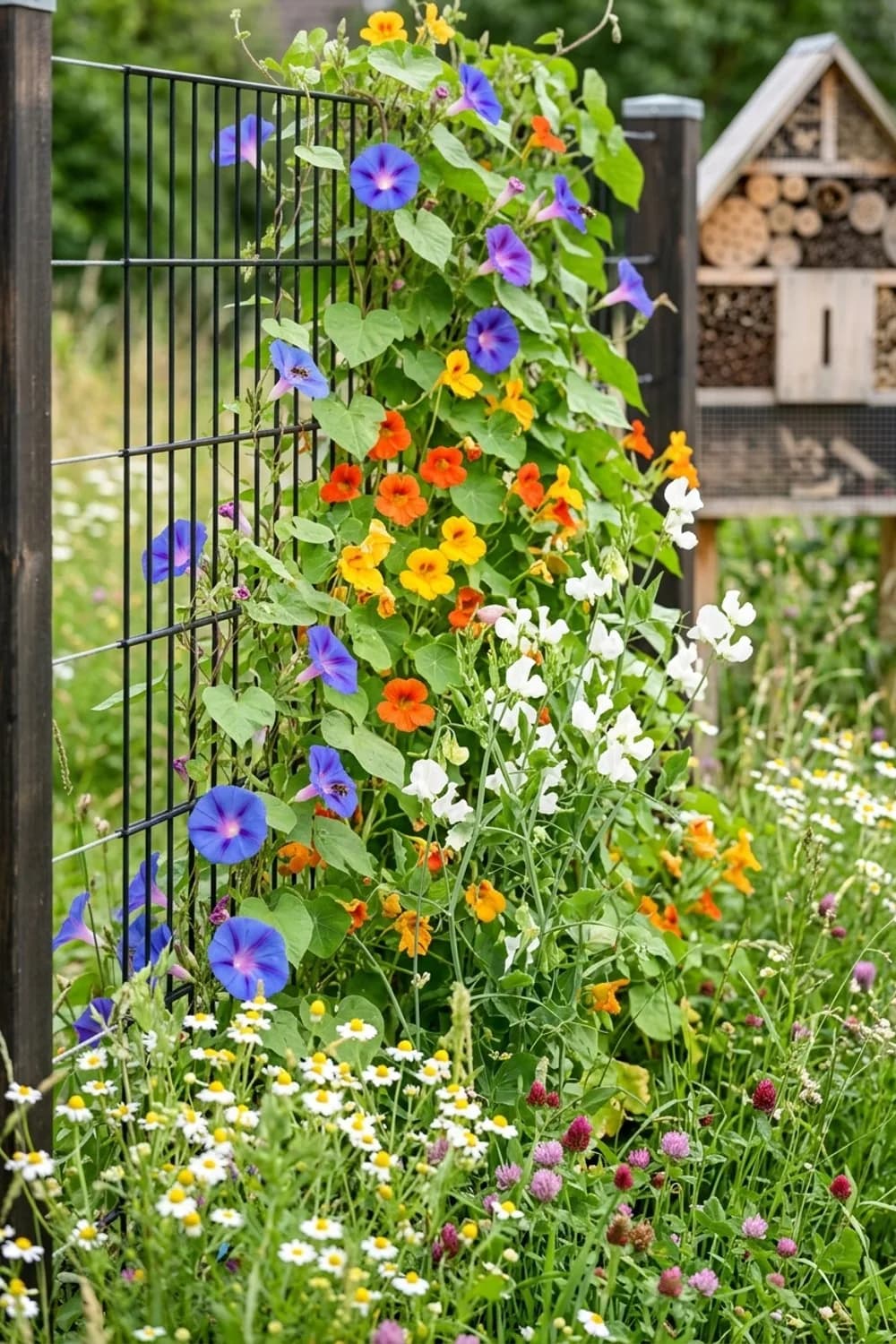 Rankgitter mit einjährigen Kletterern: Schnelle Blütenpracht – Kreativer Sichtschutz im Garten: 10 schöne Ideen