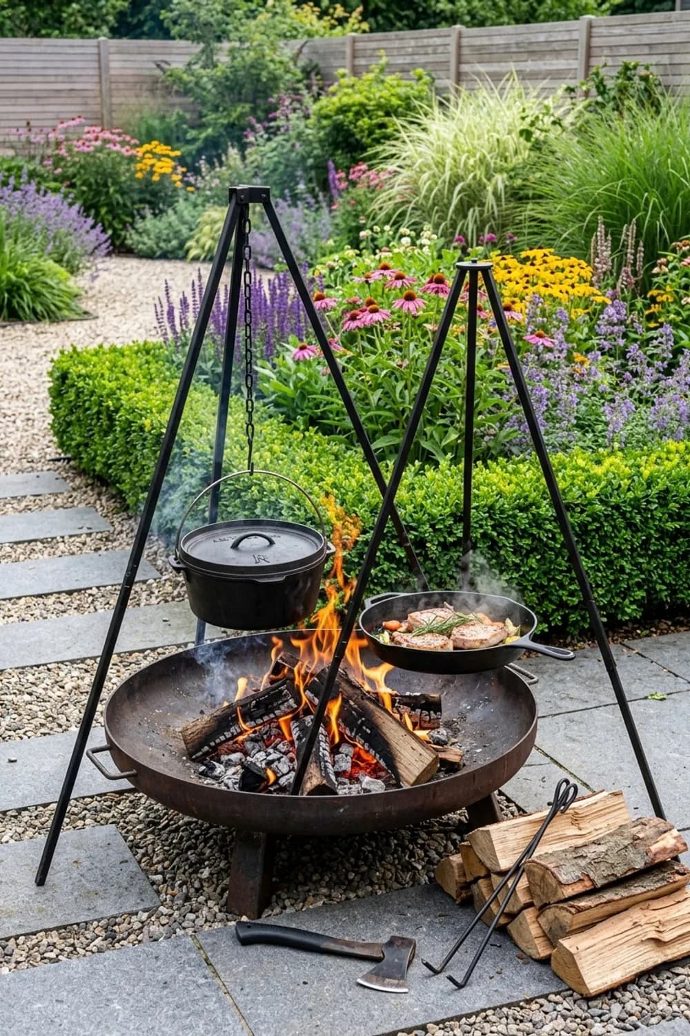 Die multifunktionale Grill-Feuerstelle: Kochen über offenem Feuer – Lagerfeuerstelle im Garten: 11 schöne Ideen