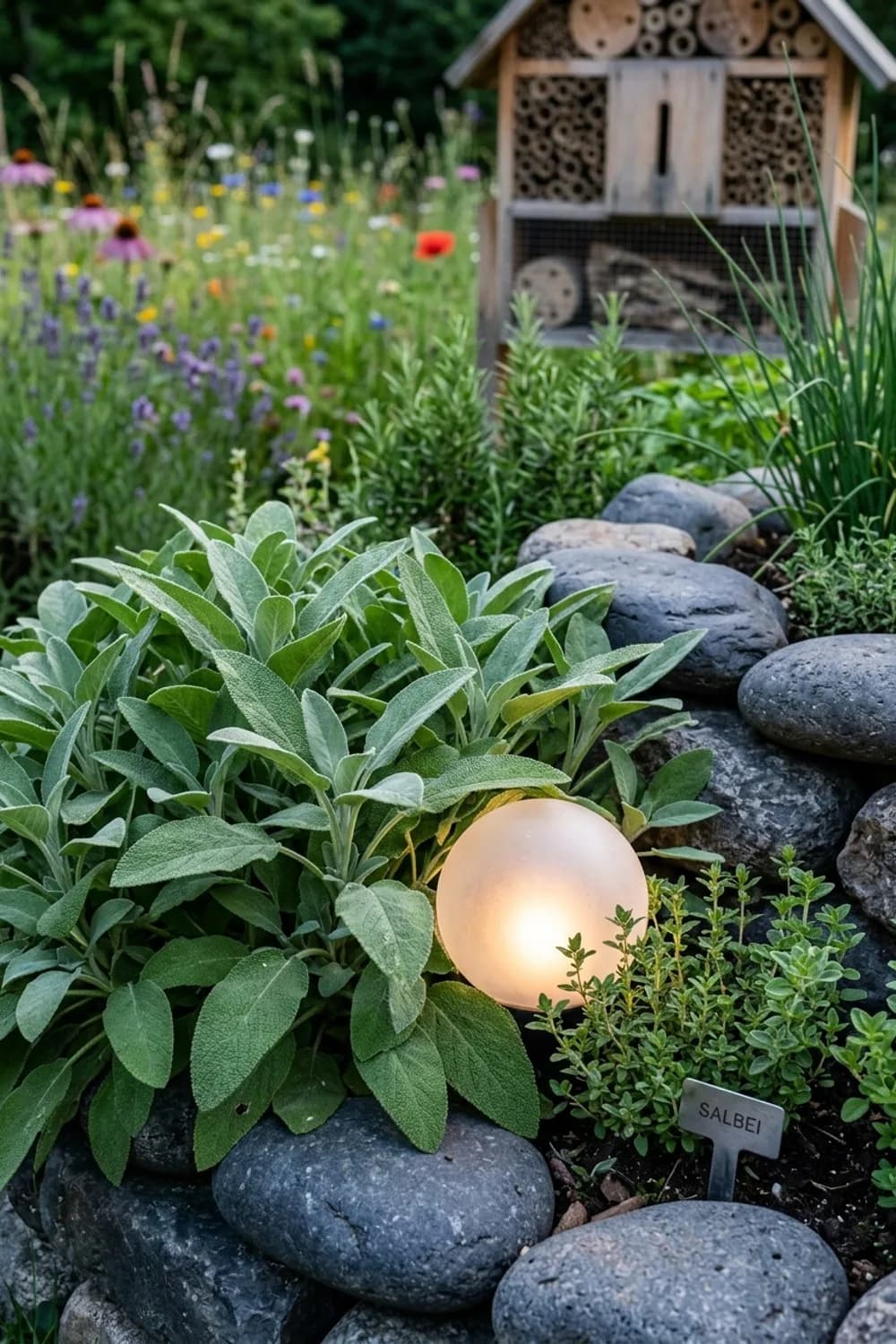 Spielerische Highlights im Kräuterbeet: Unerwartete Blickfänge – Leuchtkugeln im Garten: 8 schöne Ideen