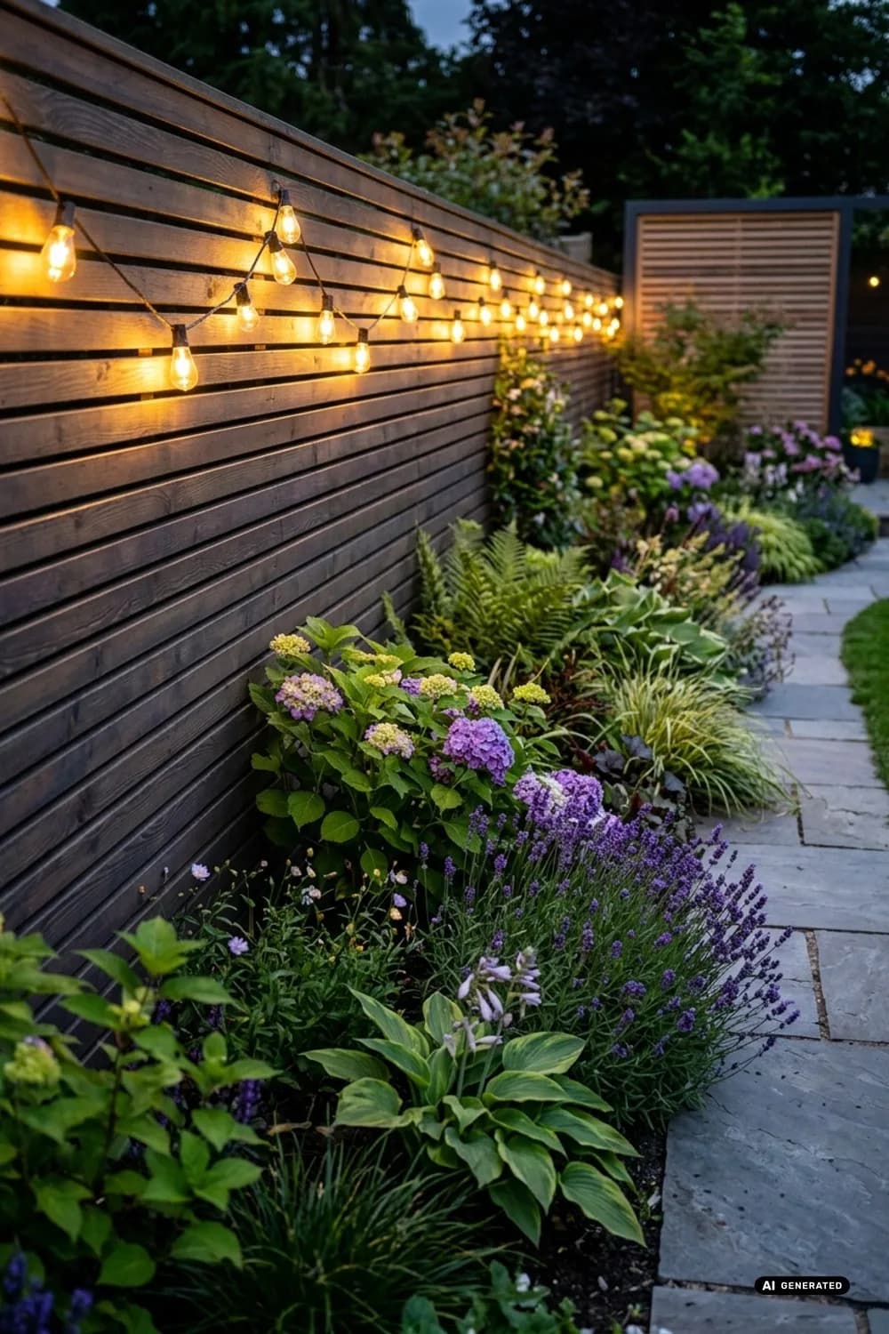 Am Gartenzaun entlang: Eine leuchtende Begrenzung – Lichterkette im Garten: 9 schöne Ideen