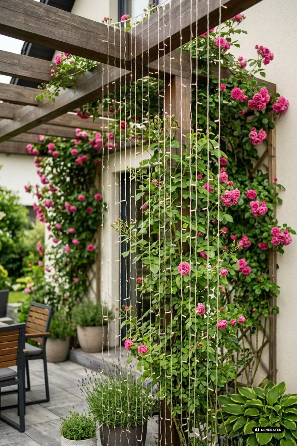 Ein Lichtervorhang an der Hauswand: Eine festliche Kulisse – Lichterkette im Garten: 9 schöne Ideen