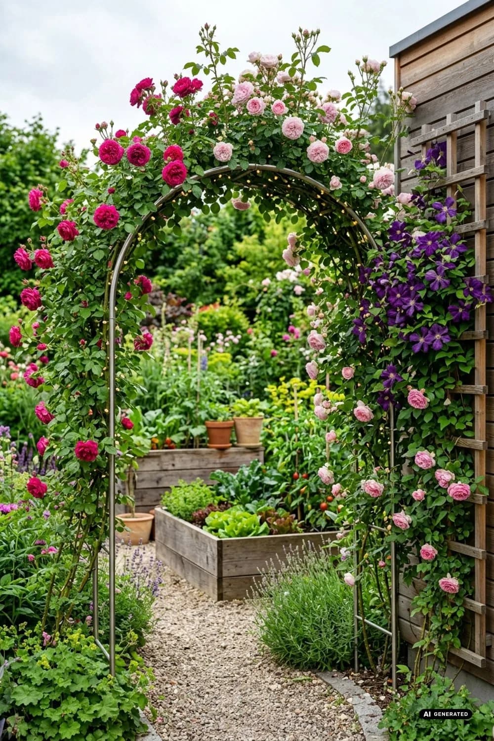 Kletterpflanzen erleuchten: Rosenbogen und Rankgitter in Szene setzen – Lichterkette im Garten: 9 schöne Ideen