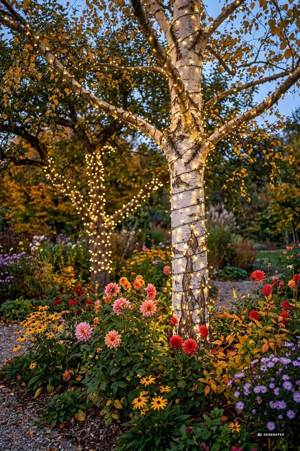 Baumstämme umwickeln: Ein Märchenwald entsteht – Lichterketten im Garten: 8 schöne Ideen