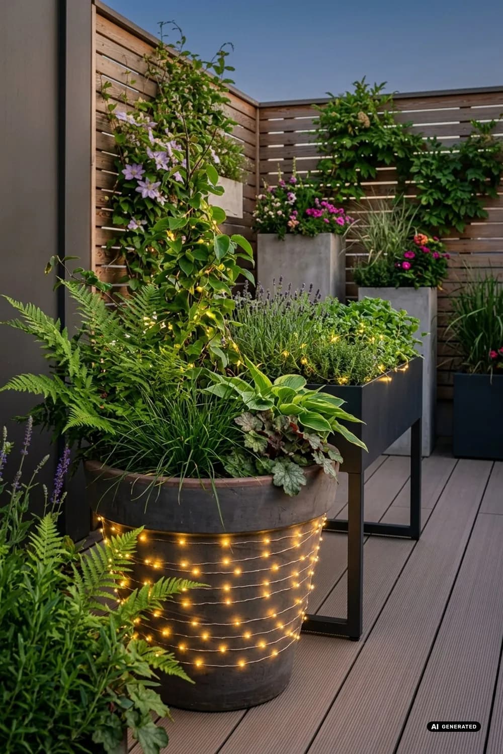 Pflanzkübel und Hochbeete: Grüne Oasen inszenieren – Lichterketten im Garten: 8 schöne Ideen