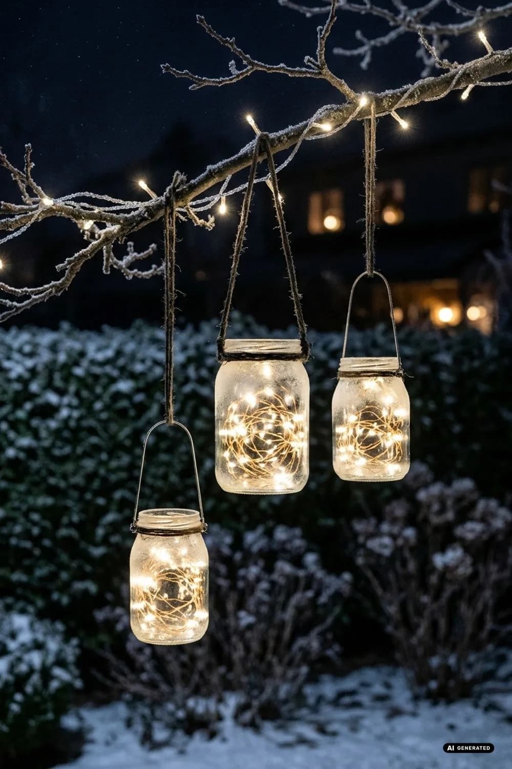 Einmachgläser als Laternen: Schwebende Lichter – 18 Ideen für Lichterketten im Garten, die magisch wirken