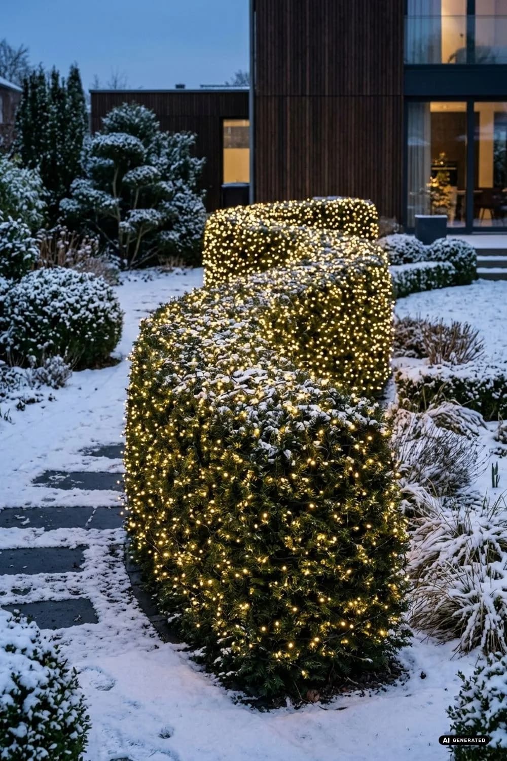 Immergrüne Hecken: Die leuchtende Kulisse – 18 Ideen für Lichterketten im Garten, die magisch wirken