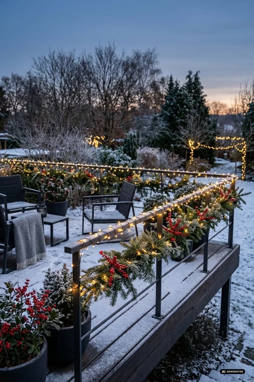 Terrassengeländer: Ein warmer Rahmen – 18 Ideen für Lichterketten im Garten, die magisch wirken