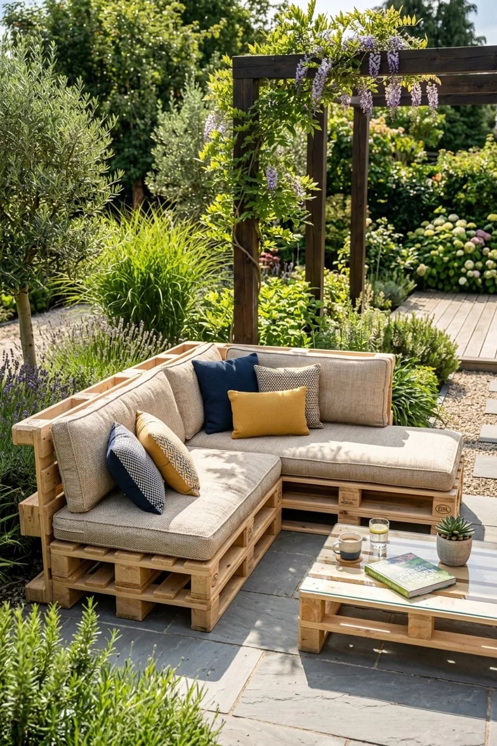 DIY-Projekt: Individuelle Loungeecke aus Paletten – Loungeecke im Garten: 11 gemütliche Ideen