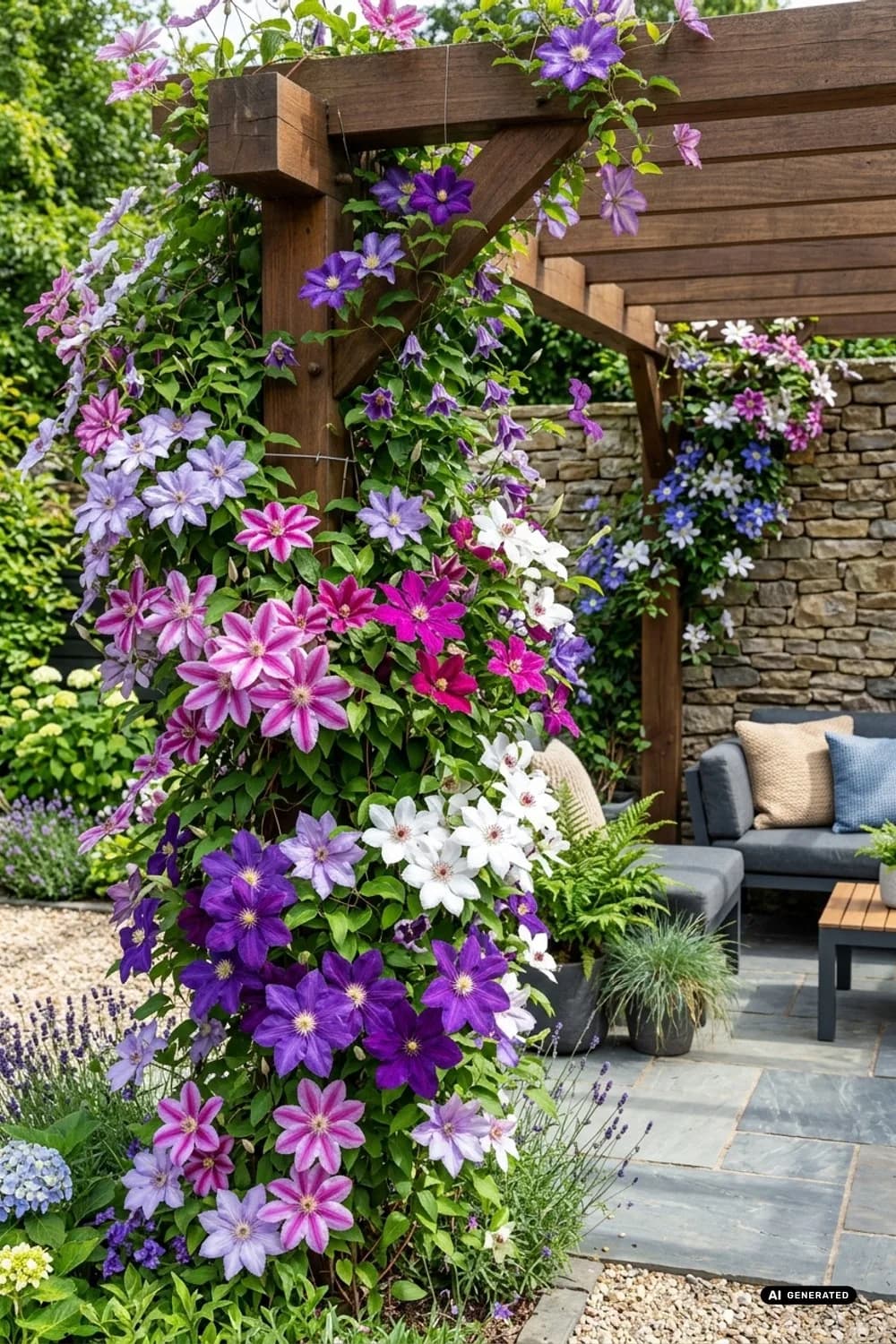 Clematis (Waldrebe): Farbenfrohe Blütenvielfalt – Mauer im Garten verkleiden: 10 schöne Ideen
