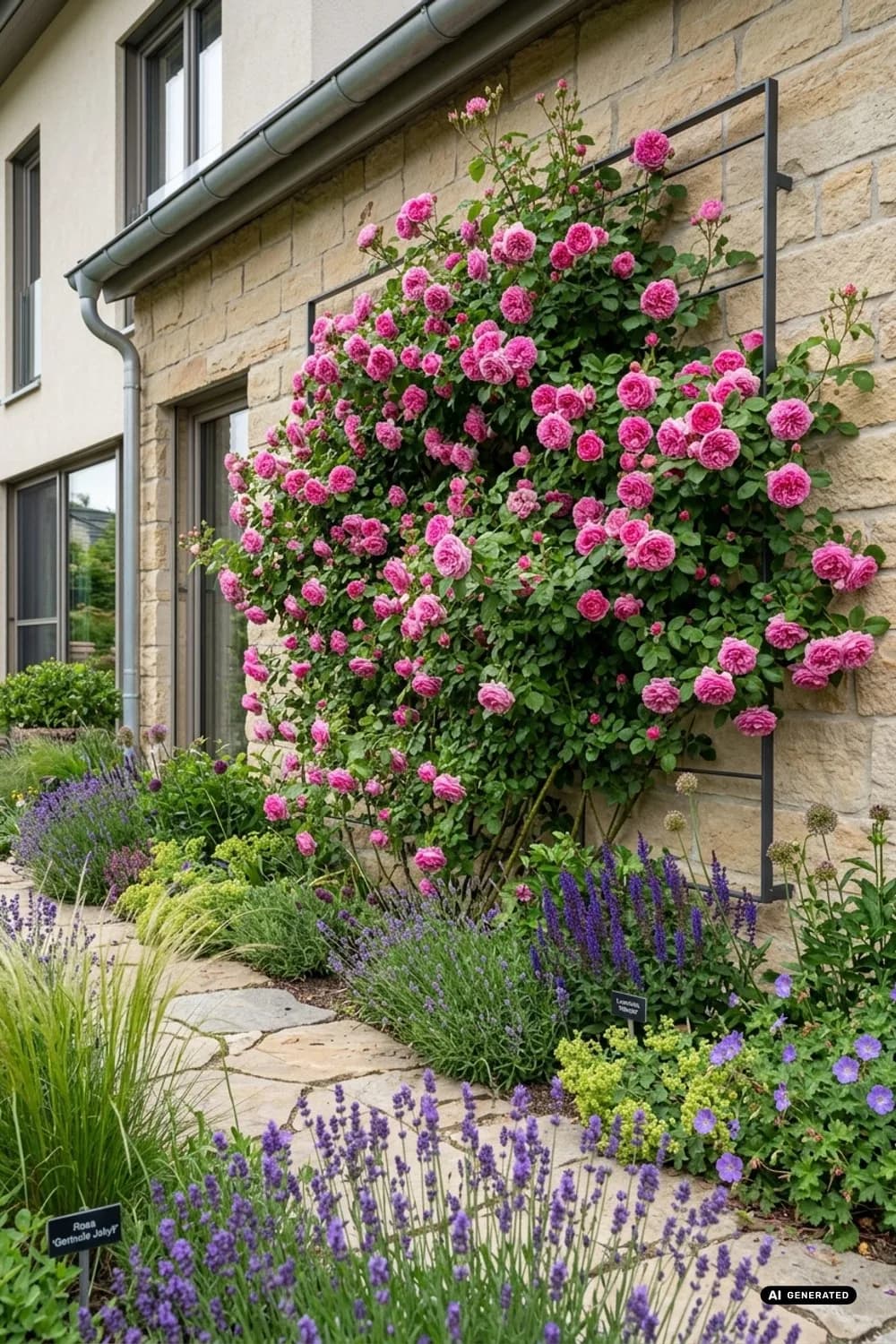 Kletterrosen: Romantisches Blütenmeer an der Wand – Mauer im Garten verkleiden: 10 schöne Ideen