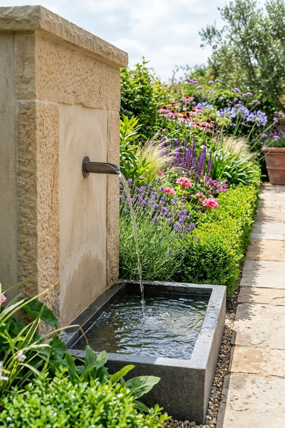 Wasserspiel: Sanftes Plätschern für die Entspannung – Mediterraner Garten: 7 schöne Ideen