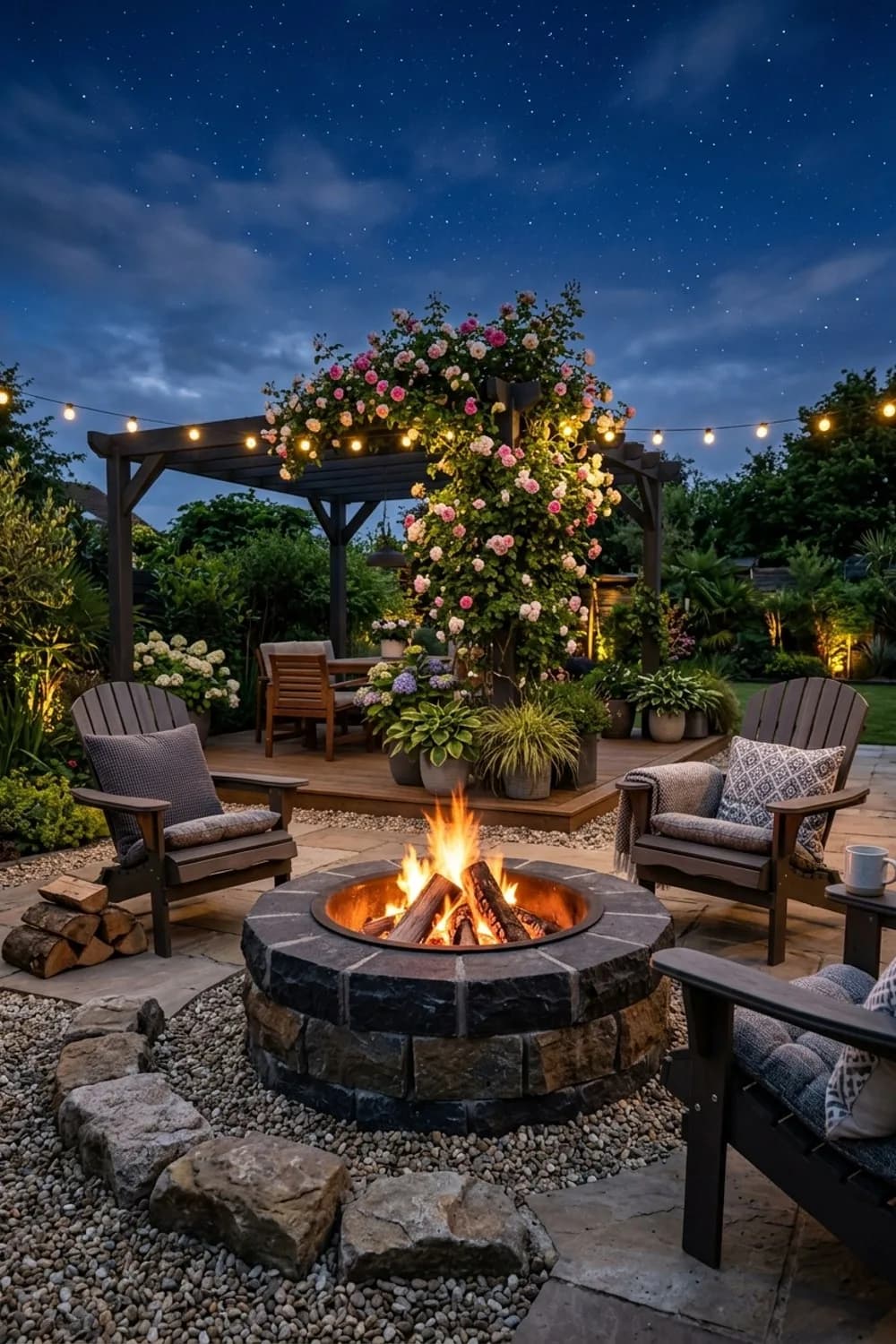 Feuerstelle mit Steinumrandung: Gemütlichkeit unterm Sternenhimmel – Natursteine im Garten: 9 schöne Ideen