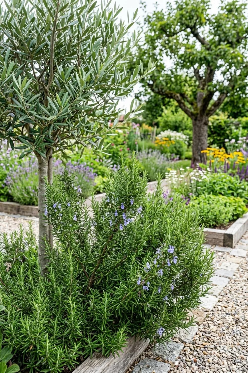 Rosmarin: Immergrüner Strukturgeber – Olivenbaum im Garten: 9 schöne Ideen