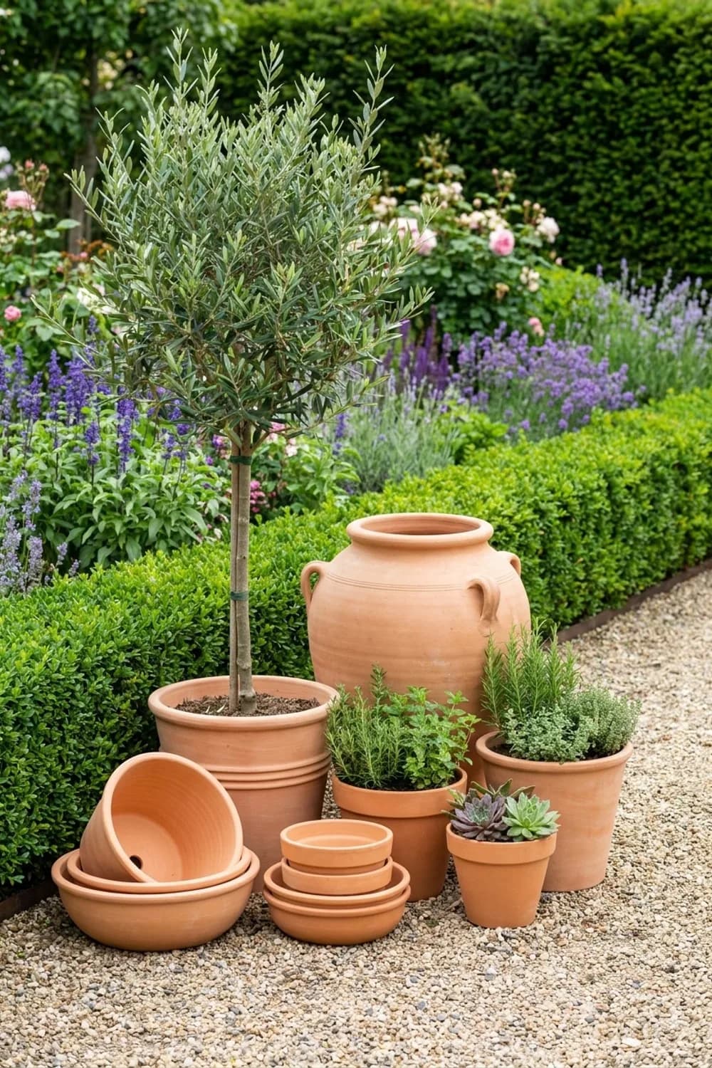 Terracotta-Akzente: Töpfe und Amphoren – Olivenbaum im Garten: 9 schöne Ideen