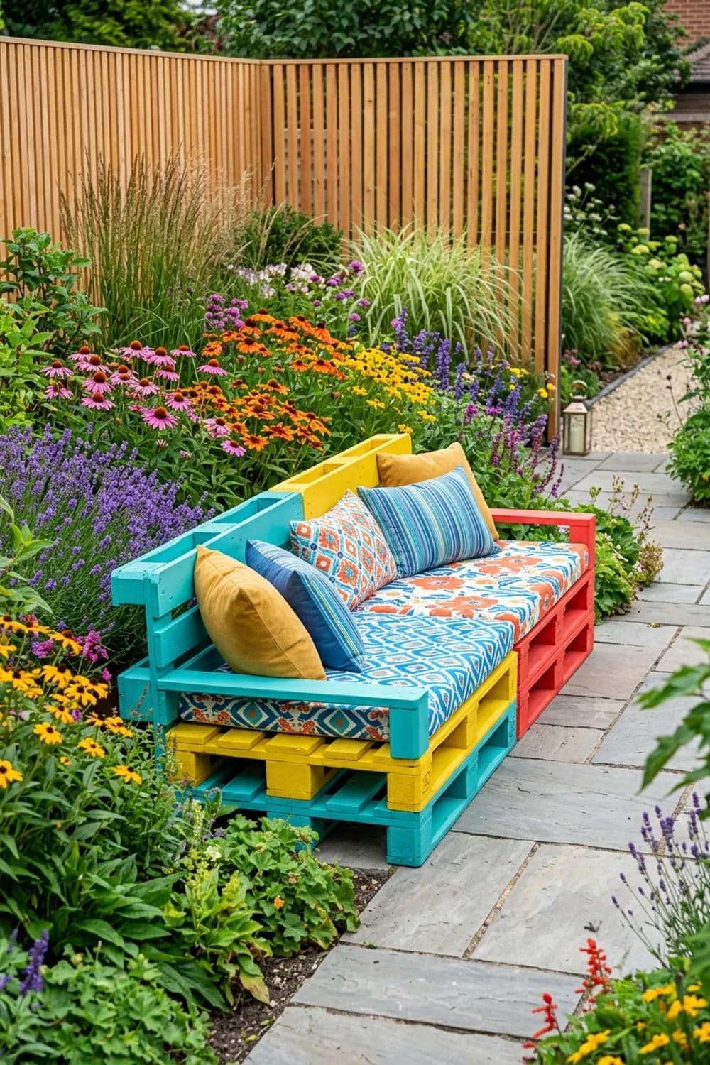 Der farbenfrohe Hingucker: Mut zur Farbe im Grünen – Paletten-Lounge im Garten: 10 kreative Ideen
