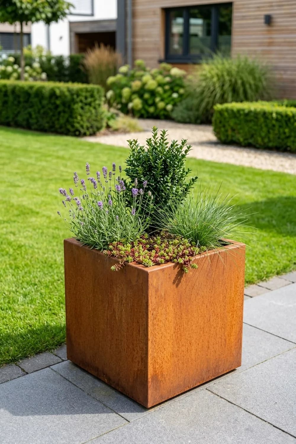 Moderner Rost-Look: Pflanzenkübel aus Cortenstahl – Pflanzenkübel für den Garten: 7 schöne Ideen