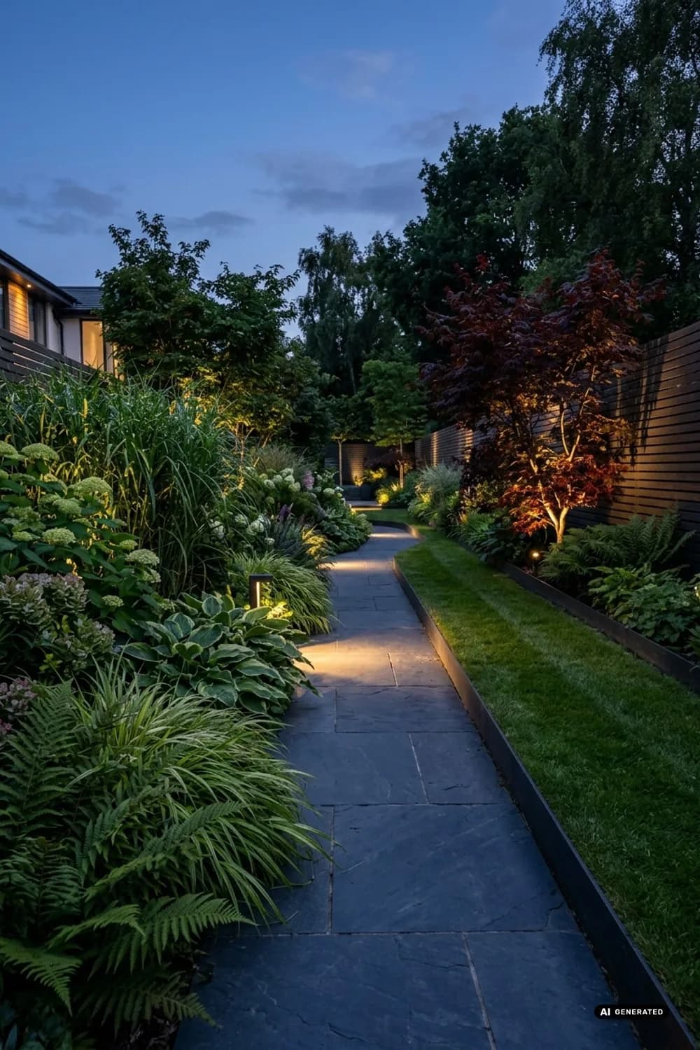 Gezielte Beleuchtung: Magie nach Sonnenuntergang – Schmaler Garten: 10 clevere Ideen