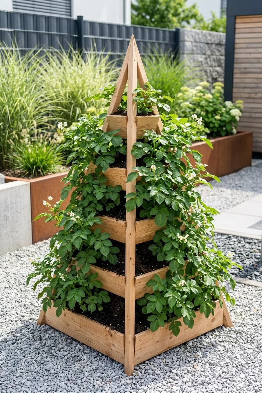 Die Kartoffel-Pyramide: Maximaler Ertrag auf kleinstem Raum – Selbstversorger-Garten anlegen: 8 schöne Ideen