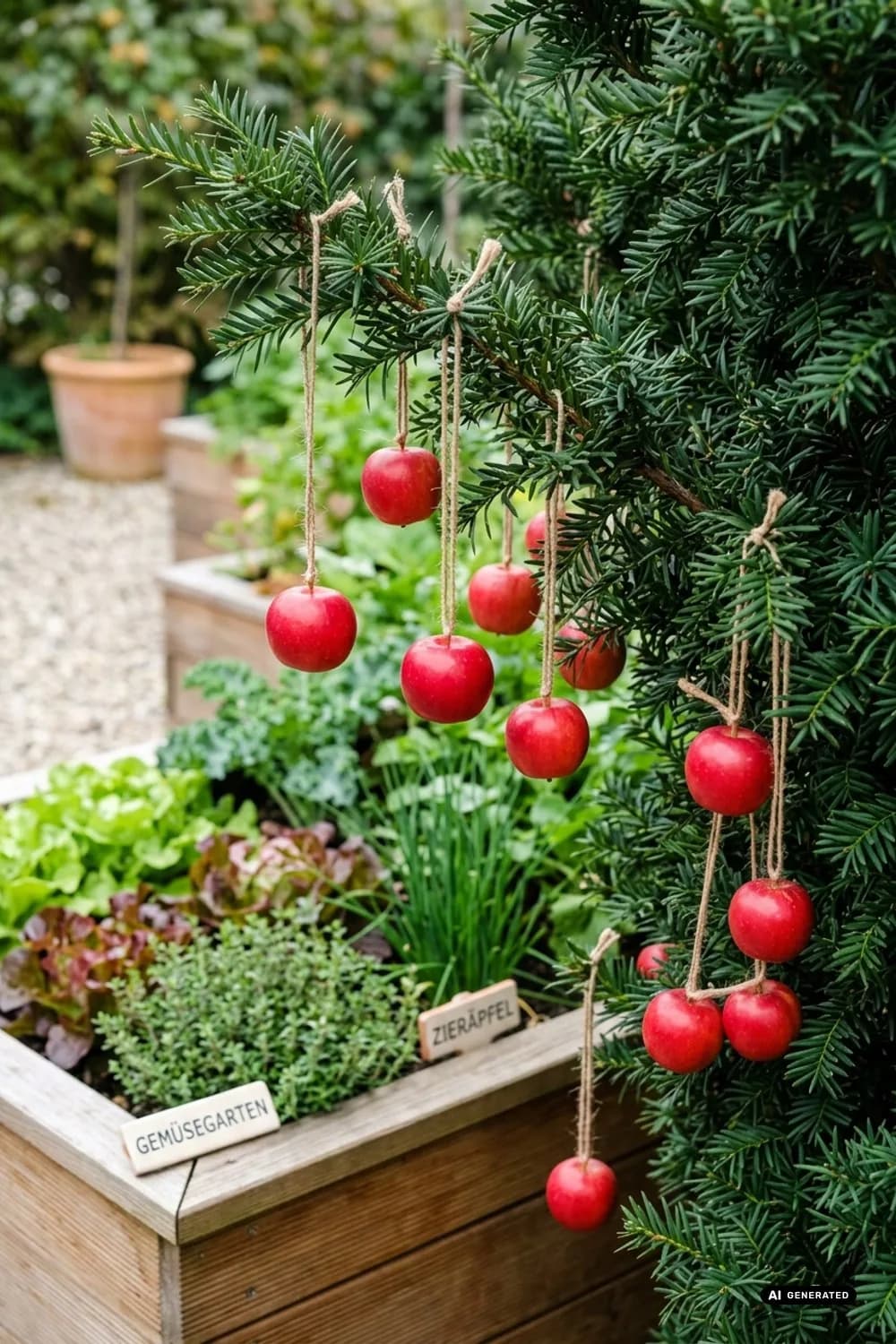 Apfel- und Orangenschmuck: Vergängliche Farbtupfer – 15 Ideen für skandinavische Weihnachtsdeko im Garten