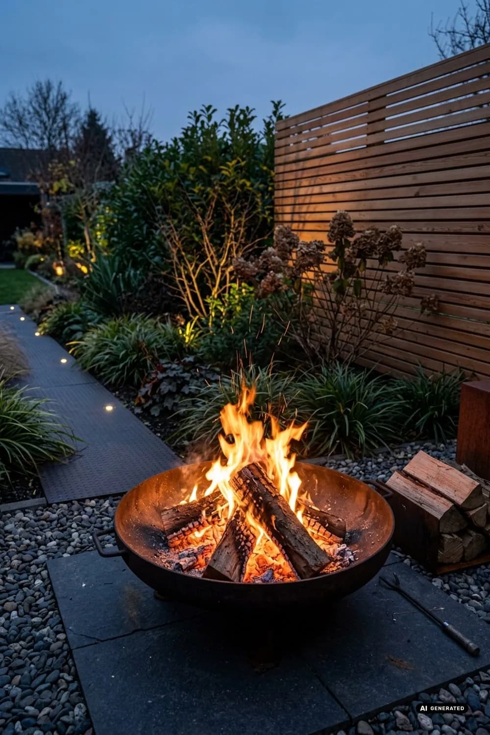 Feuerkorb: Lebendiges Licht und wohlige Wärme – 15 Ideen für skandinavische Weihnachtsdeko im Garten