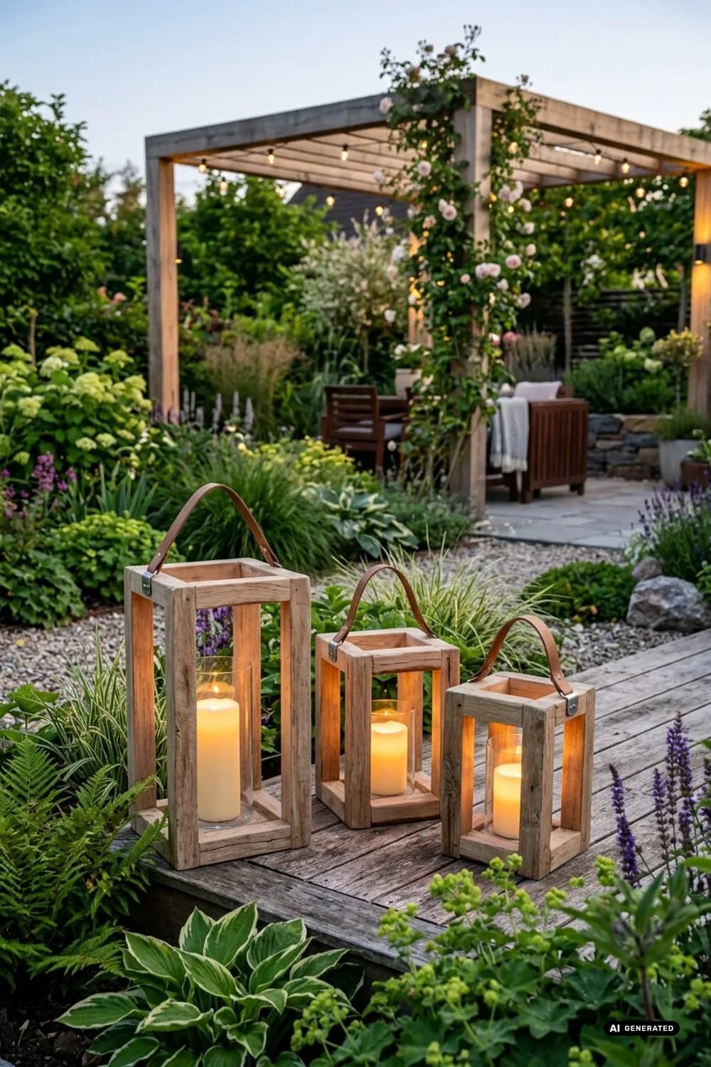 Holzlaternen: Wärmende Lichtinseln in der Dämmerung – 15 Ideen für skandinavische Weihnachtsdeko im Garten