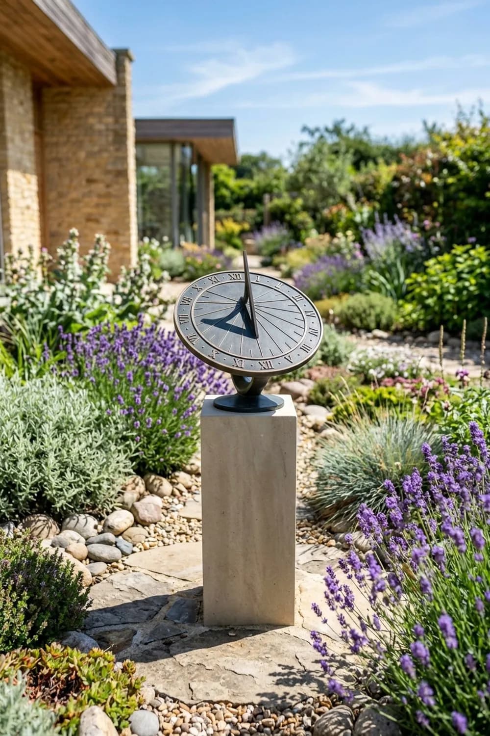 Die Sonnenuhr aus Stein: Zeitlose Schönheit für sonnige Plätze – Steinfiguren im Garten: 11 schöne Ideen