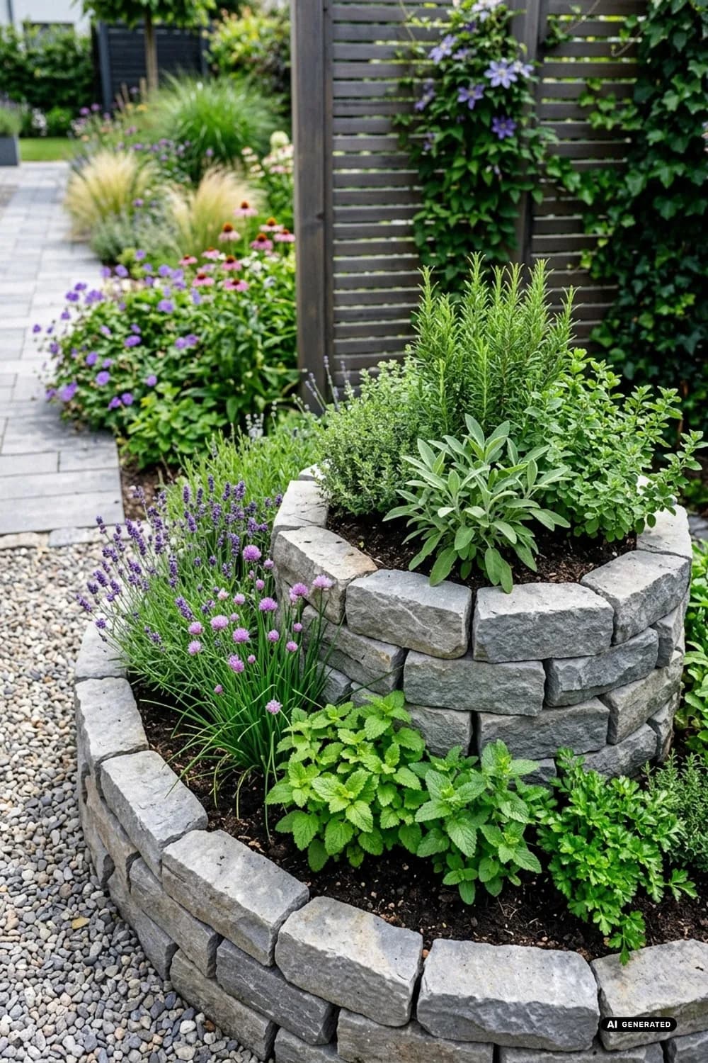 Kräuterspirale aus Naturstein: Aromatische Vielfalt auf engstem Raum – Steinmauer im Garten: 10 schöne Ideen