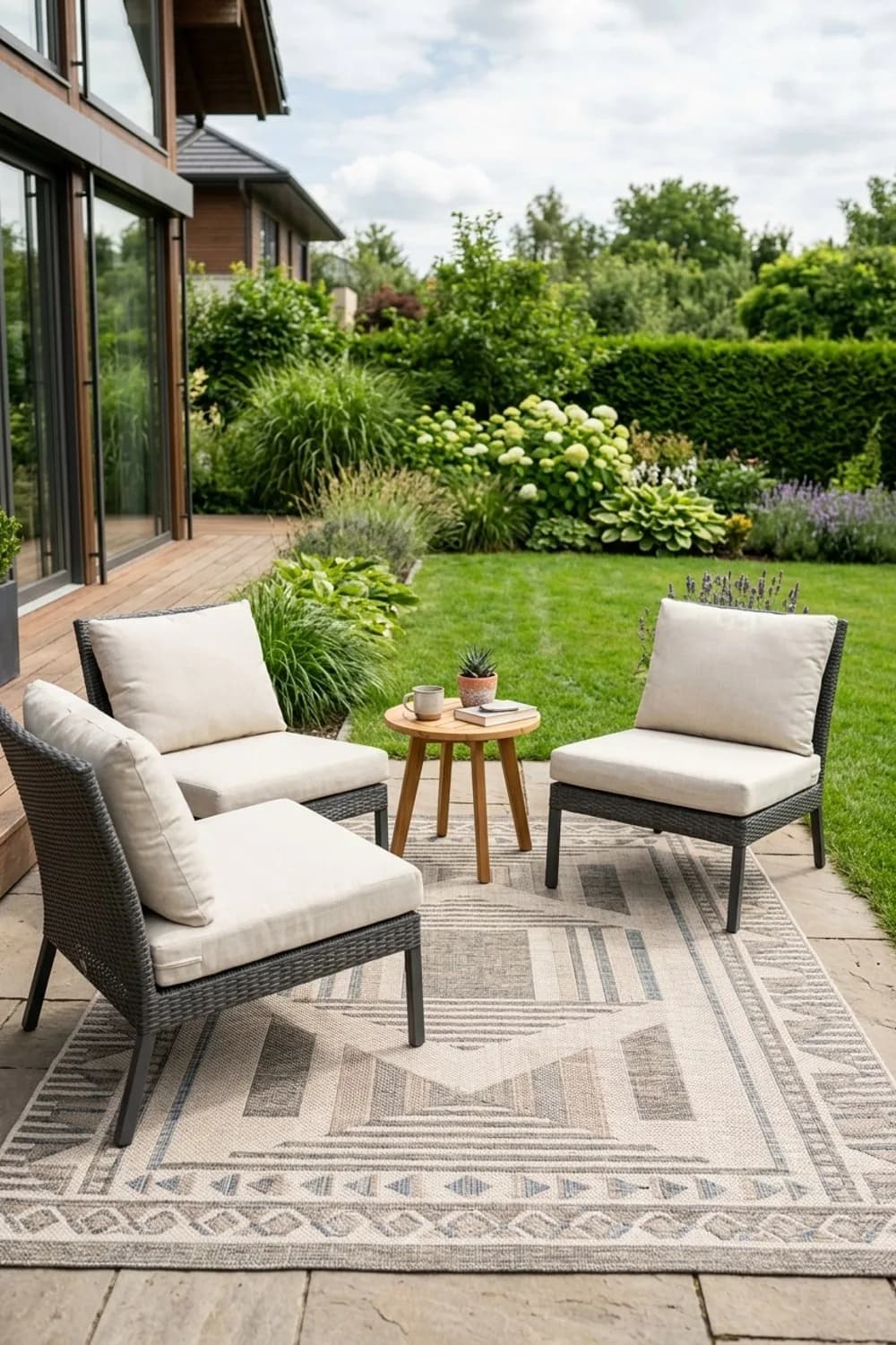 Outdoor-Teppiche und Textilien: Wohnzimmer-Feeling unter freiem Himmel – Terrasse dekorieren: 7 tolle Ideen
