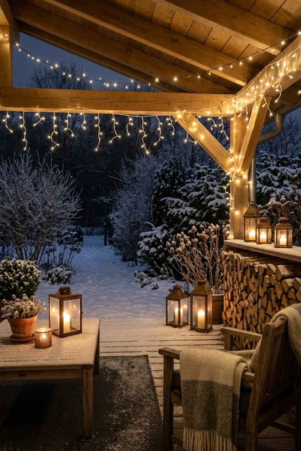 Lichterketten: Magische Lichtpunkte in der Dunkelheit – Terrasse winterlich dekorieren: 12 wundervolle Ideen