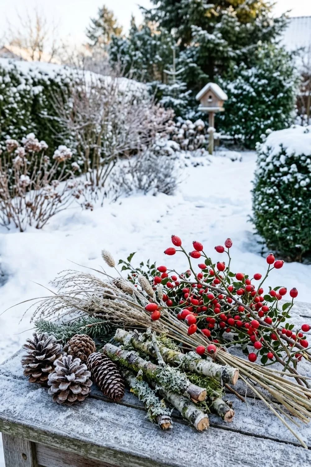 Zapfen, Moos und Zweige: Schätze aus der Natur – Terrasse winterlich dekorieren: 12 wundervolle Ideen